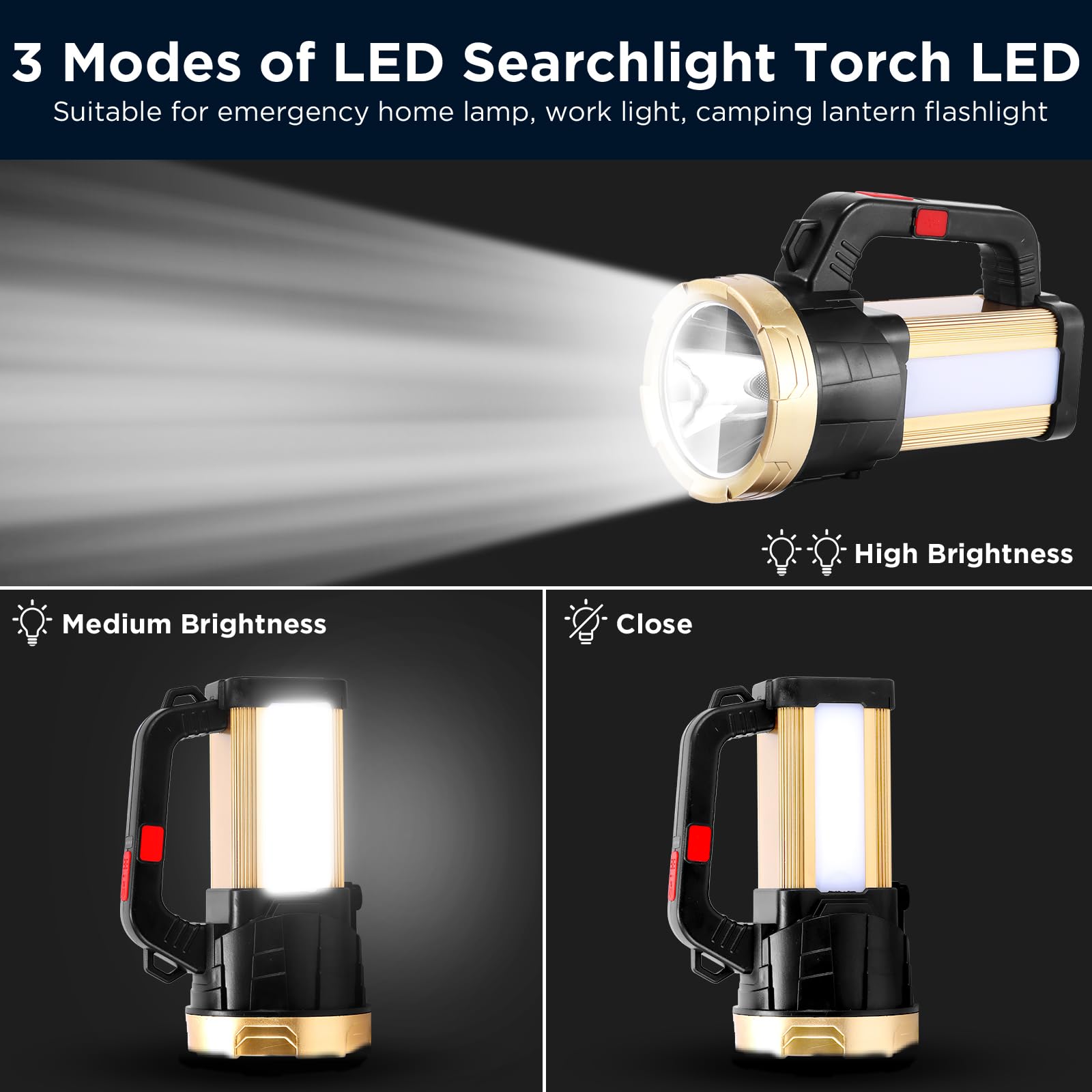 Hand Torches LED Super Bright Rechargeable Flashlight - Image 2