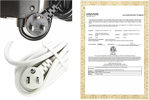 Miniatura 8 de Regleta de alimentación con protector de sobretensiones de 15 pies con USB C, regleta de alimentación de enchufe plano con cable largo, 8 tomas y 4