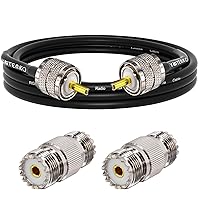 Vista 31 de Cable coaxial CB, cable coaxial RG58 de 25 pies, cable PL259 macho a macho + adaptador SO239 hembra a SMA/UHF/BNC, paquete de 4 unidades para antena