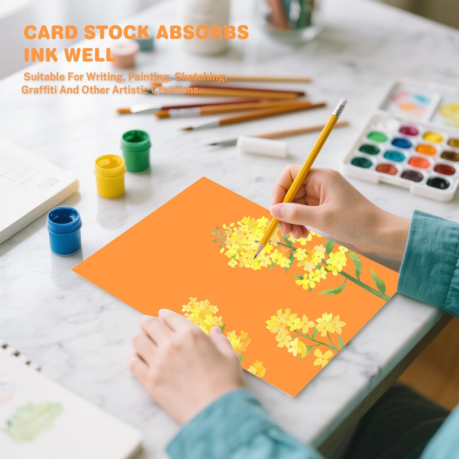Cardstock 8.5 X 11, 80 Sheets 10 Colors Card Stock, 75lb/ 200gsm Copy Paper, Cardstock Printer Paper For Art, Drawing, Invitations, DIY Cards, Watercolor, Craft, Construction, School & Office Supplies image 5
