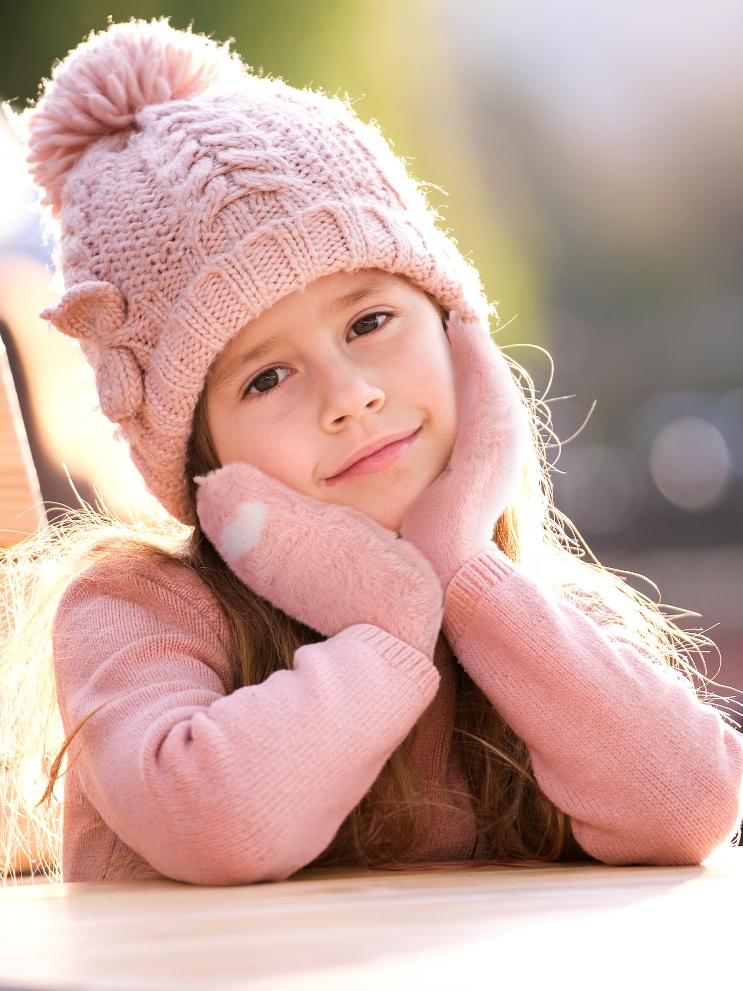 Geyoga 6 Paar Fingerlose Handschuhe Kinder Mädchen Jungen Winter Handschuhe mit Klappe Warme Gestrickte(Klassisch,8-12 jahre)