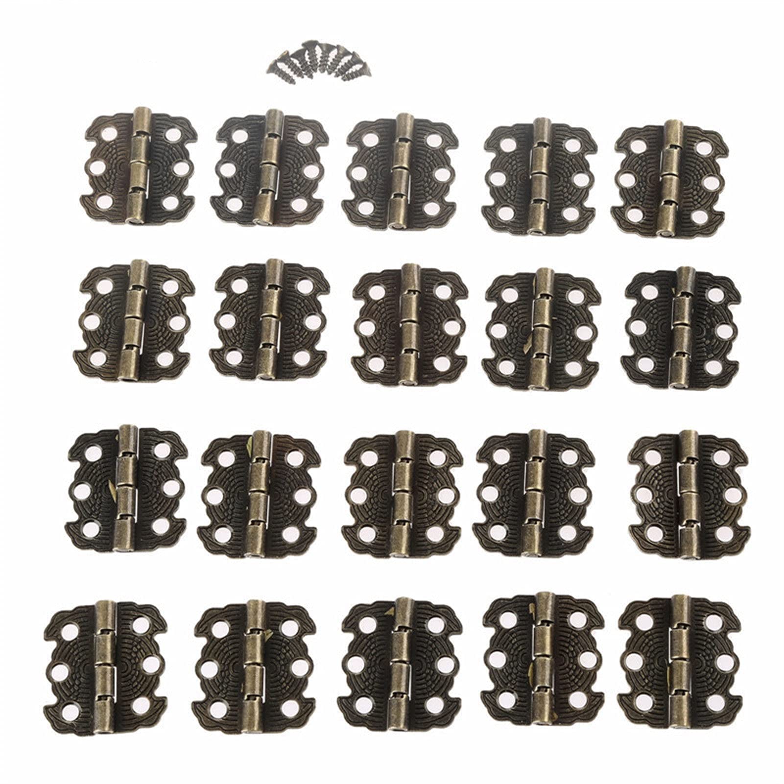 Nvsfzgiyg Bronze Hinge, 20Pcs Cabinet Door Drawer Decoration V-Intage For Jewelry Wooden Box Furniture Hardware 2927Mm(Bronze)