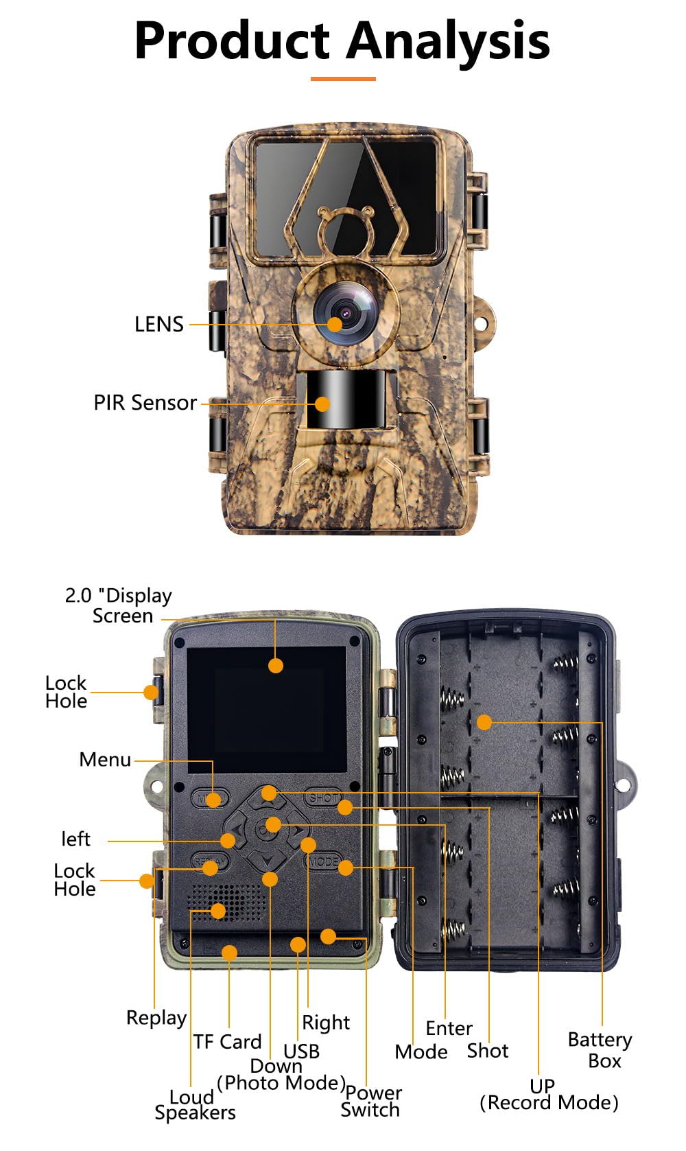 Wildkamera mit 8K Video, 60MP Full HD, WLAN & Handyübertragung APP, Bewegungssensor, Nachtsicht, 0,1s Auslösezeit, Infrarot Wildtierkamera, Wasserdicht IP66, inkl. 32G Speicherkarte & Kartenleser