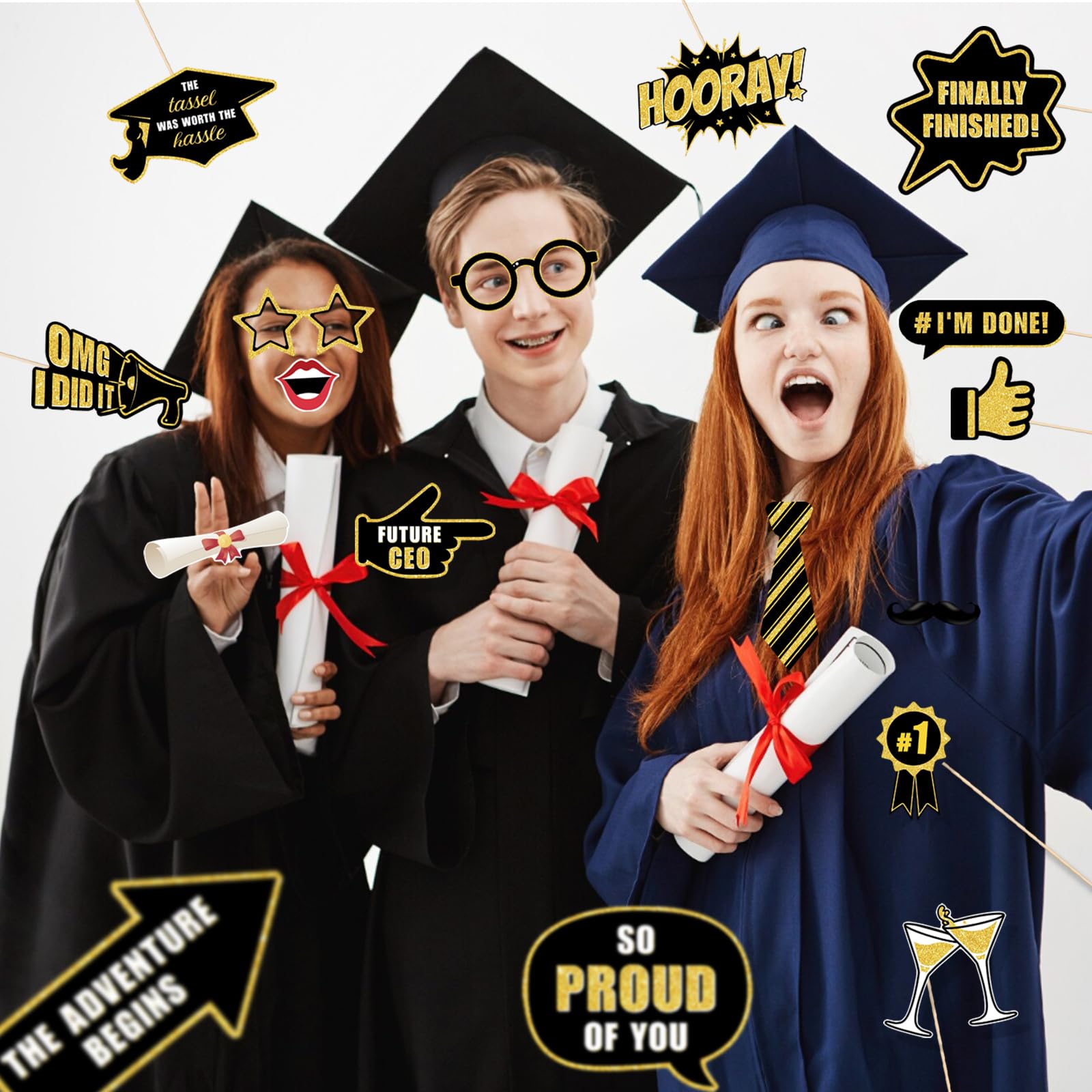 18pz Accessori Photo Booth Laurea | Gadget Divertenti Per Festa - Foto 14