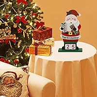 Vista 7 de Sfozstra Calendario de Adviento de Navidad con Cuenta Regresiva Numérica, Calendario de Mesa Cuadrado de Madera para Decoración, Calendario