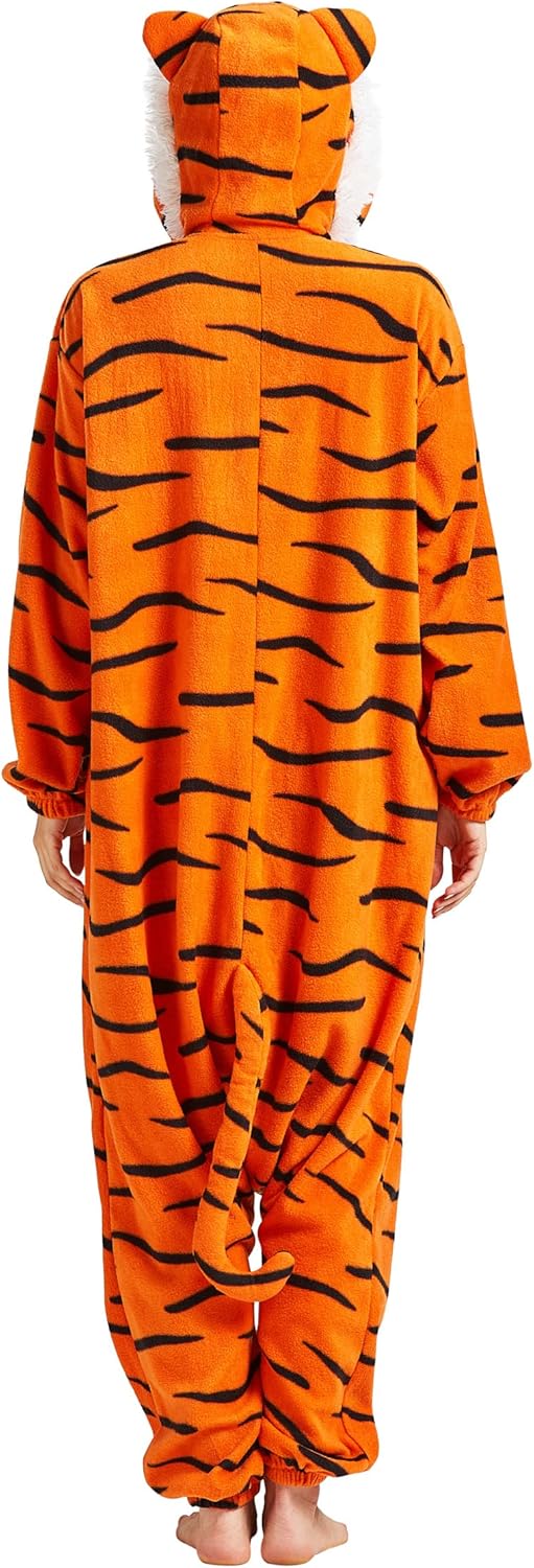 DarkCom Tiger Onesie Halloween Costume One Piece Unisex Adult Pajamas Women Men Sleepwear Christmas Pajamas - Image 7