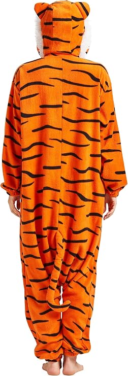 DarkCom Adult Tiger Onesie Women Men Pajamas Cosplay Halloween Costume