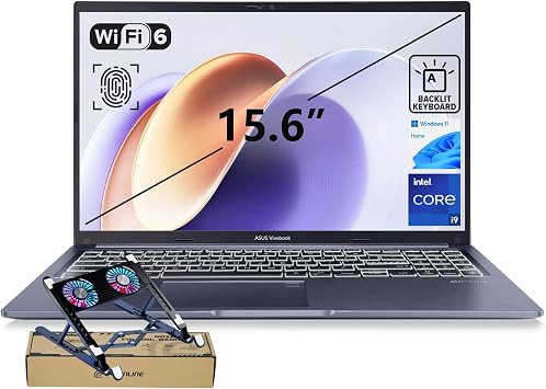 ASUS Vivobook 15 Laptop, 15.6" FHD, Intel Core i9-13900H, 32GB RAM, 1TB SSD, Next Gen AI Ready, Physical Webcam Shield, Backlit Keyboard, Fingerprint Reader, Wi-Fi 6, Win11 Home, Blue, PCO Bundle