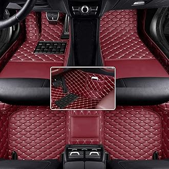 car Floor Mats fit for Toyota Hilux 1999-2025 Custom Style Luxury Leather All Weather Protection Floor Liners Wine-Red-Color
