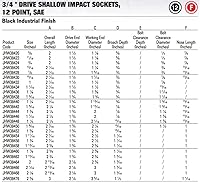 Vista 6 de Williams JHW38925 Juego de llaves de vaso de impacto poco profundo de 12 puntos de 34 pulgadas, 9 piezas