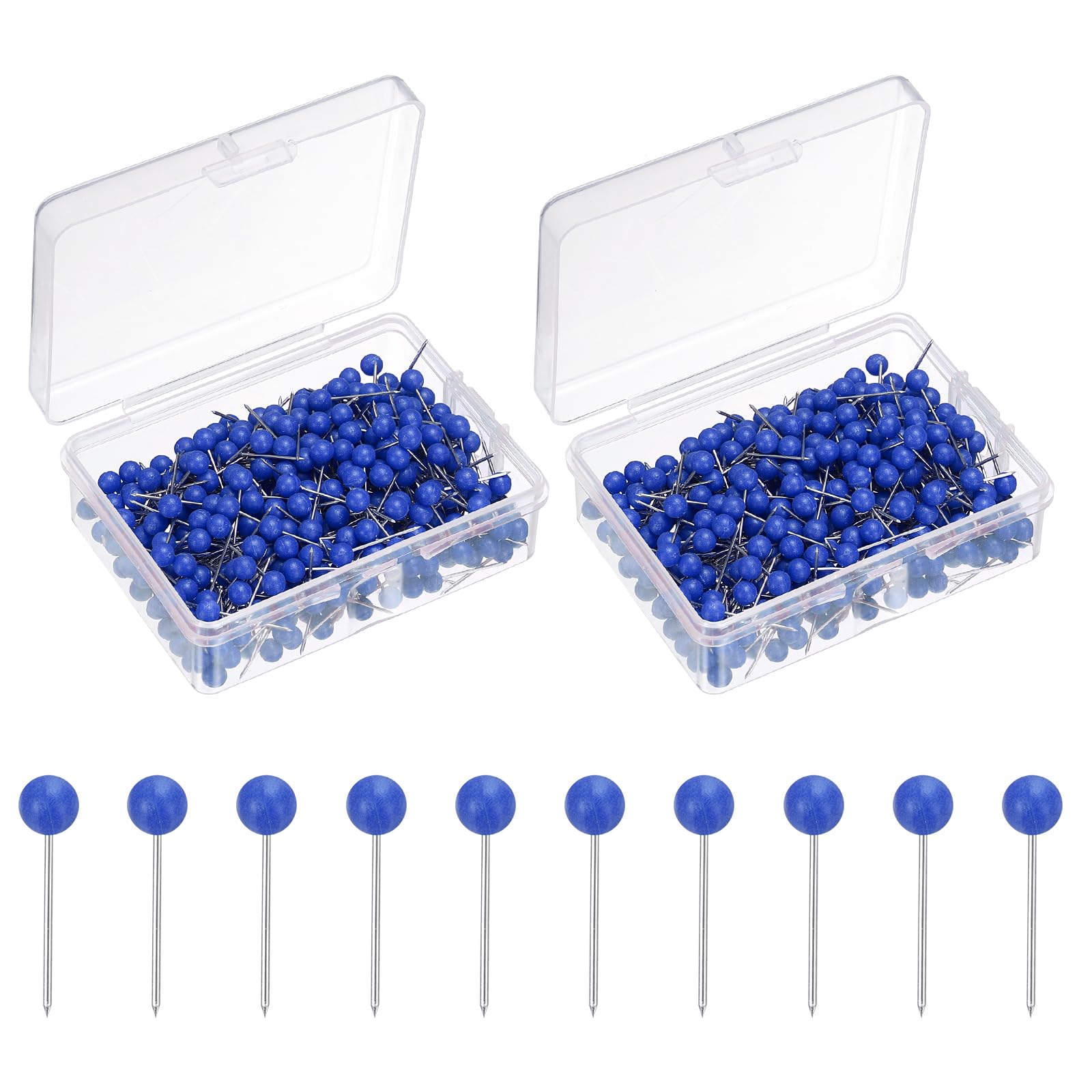 Chinchetas para mapas y tablón de anuncios azul cabeza redonda 4 mm pasadores de dibujo