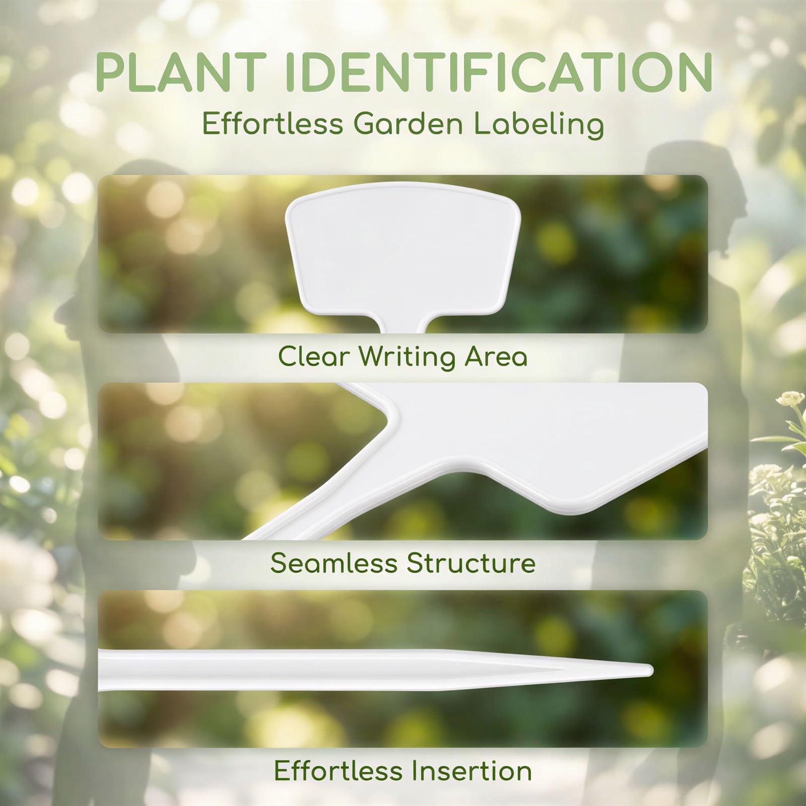 100 étiquettes de jardin pour plantes, format T, blanches, 27 cm, en plastique réutilisable, imperméables pour extérieur, avec stylo d’écriture, idéales pour identifier les plantes au jardin