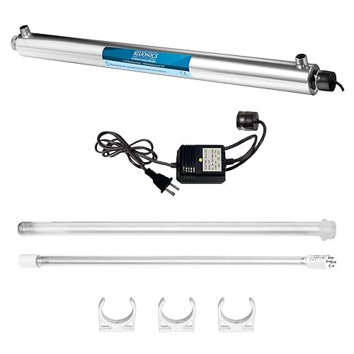 Miniatura 3 de BLUONICS Sistema de agua Whole House  Well de 55 W UV ultravioleta con sedimentos y carbono CTO con carcasa azul sólido de 25 x 20 pulgadas