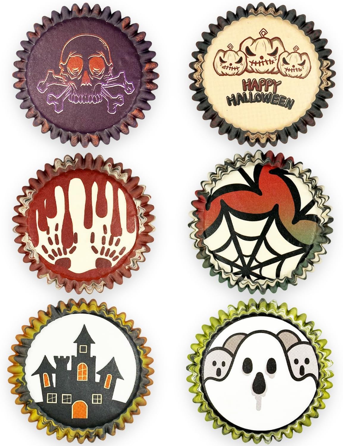 qiqee Halloween Standard Cupcake Liners Cupcake Cups 300-Count Food Grade Gradient Design Cupcake Papers Baking Cups Cupcake Wrappers for Halloween(Standard Size)
