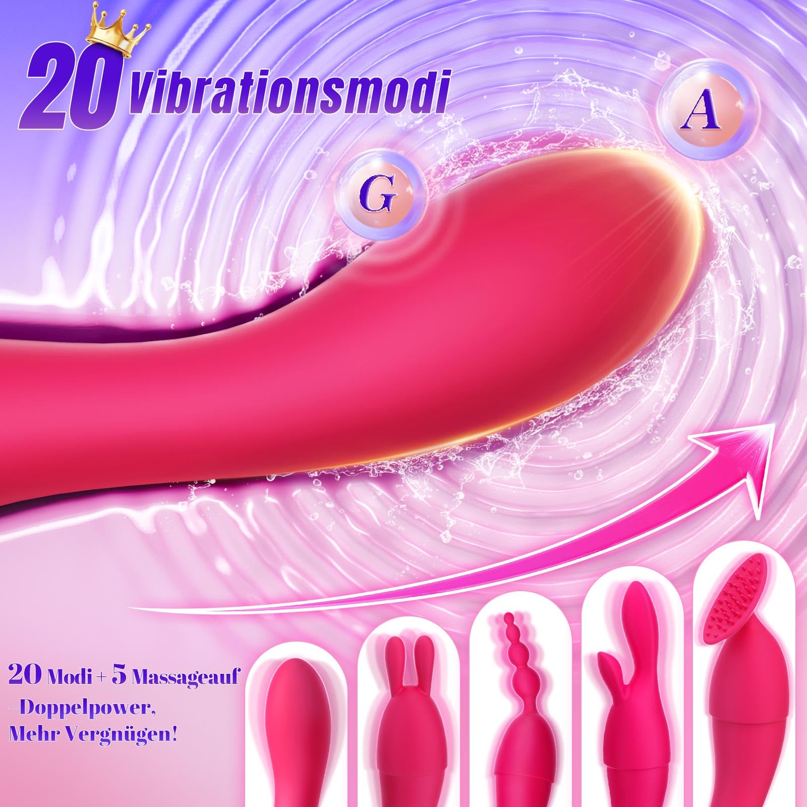 Vibratore Sex Toys Multifunzionale Vibratoreper Donna Professionale, 4-in-1 Set Vibratori con Accessori Intercambiabili, Sexytoysys Donna Coppia Vibratori 20 Modalità Toys Sessuali Clitoride e Punto G