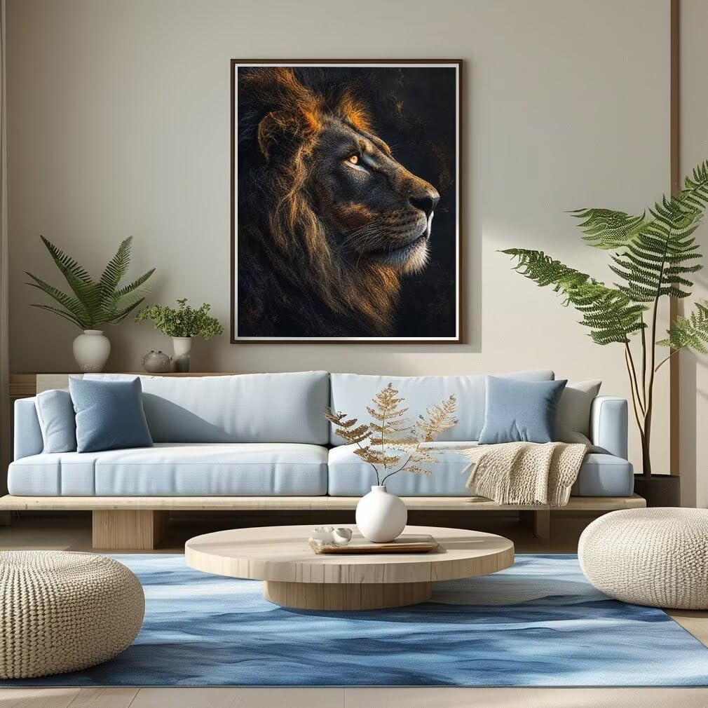 Diamond Painting León Kit, Manualidad Creativa y Relajante 80x100cm C8-122
