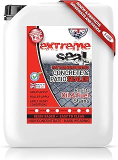 Trade Supplies UK - Extreme Seal Pattern Imprinted Concrete & Patio, Paint & Sealer - Acyrlic for Strength. Resists Fuel and Oil Stains (Clear Top Coat, 5 Litre)