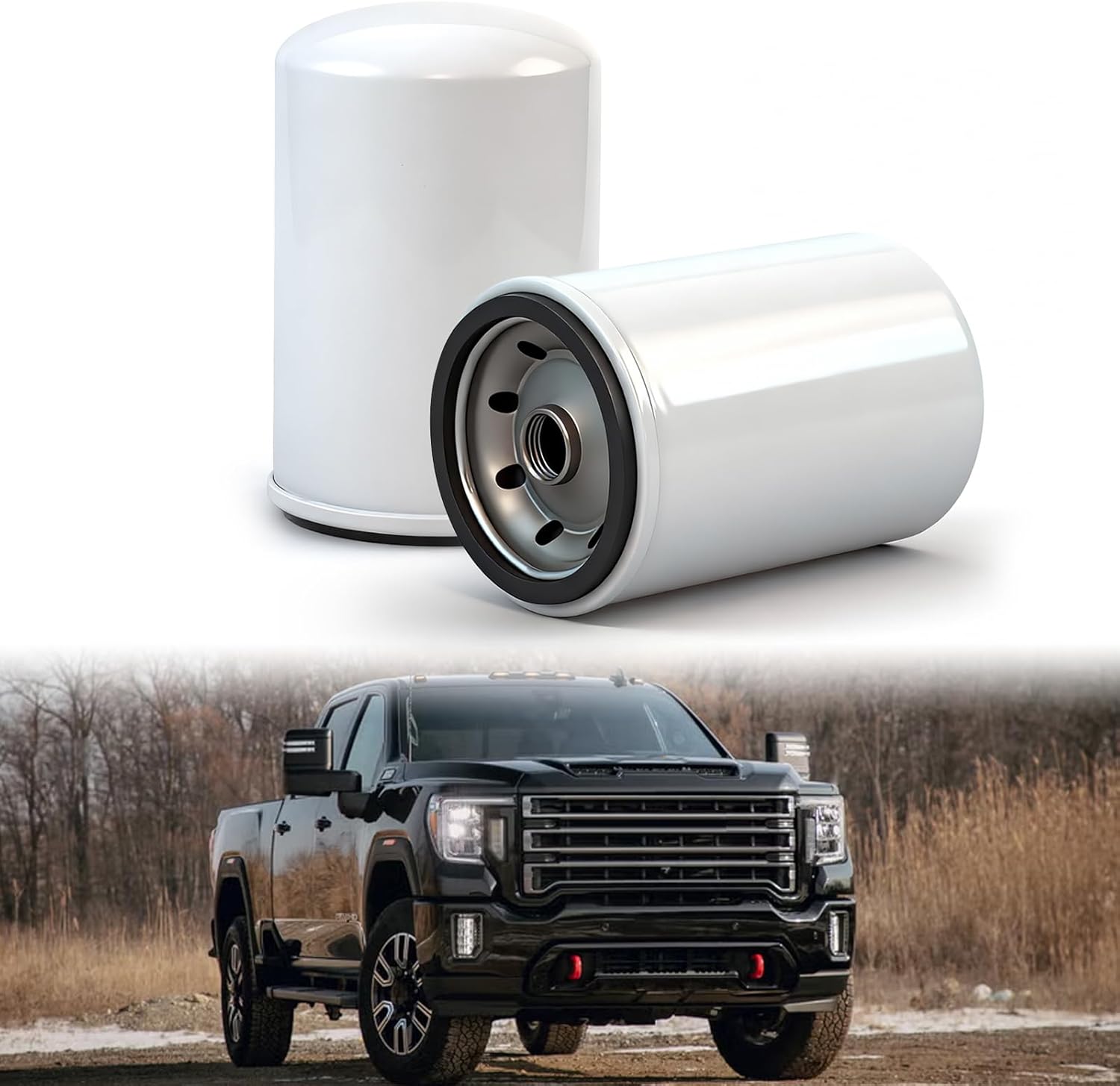 P550943 Fuel Filter Fits for GMC 6.2L Sierra 1500/2500/3500 Ford F-250/F-350 6.7L Replaces 25011214 BF782 WIX 33124 P553004 FF5033 TP943 FF5018(pack of2)