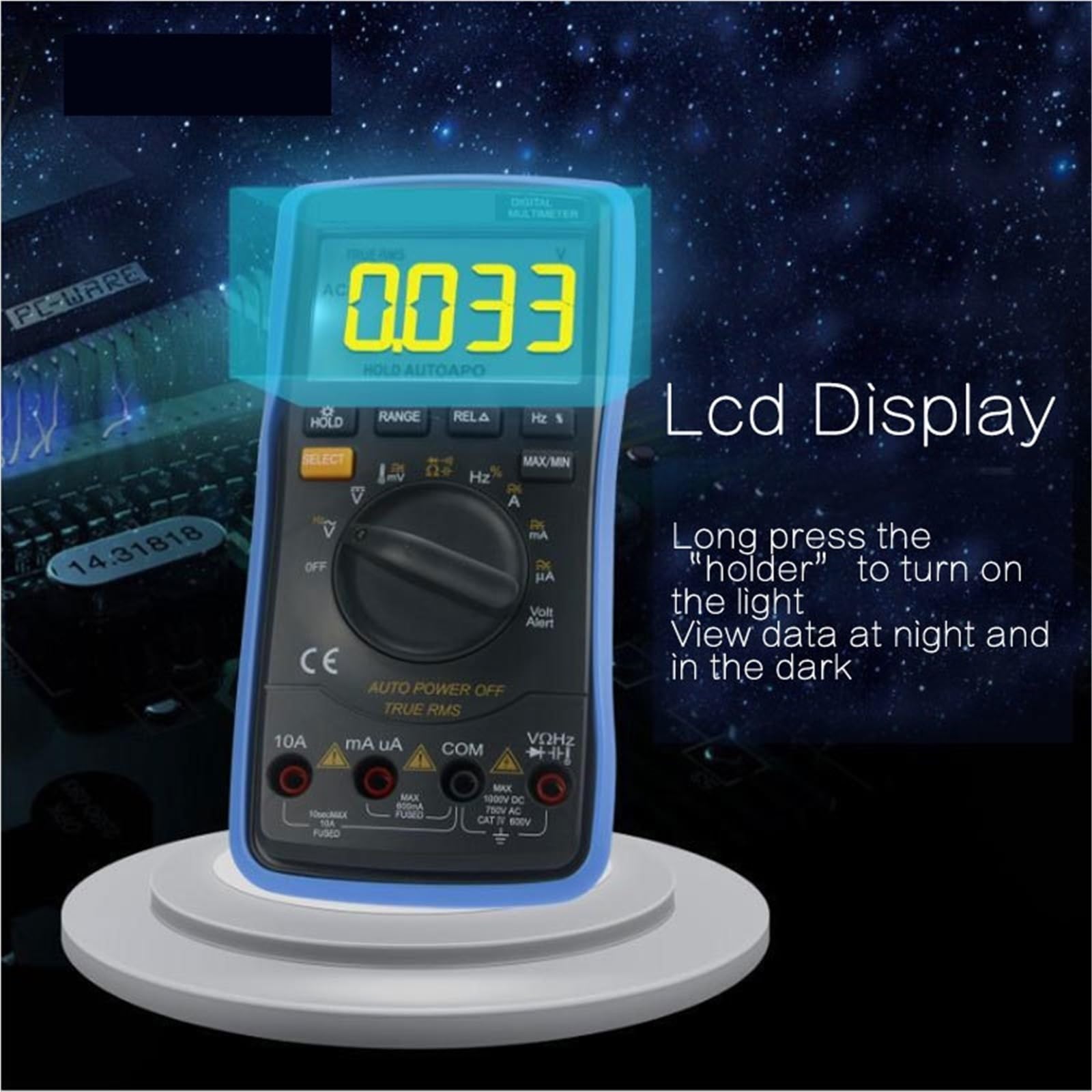 Multimetr, Automatyczny zakres LCD Wyświetlacz Multimetr Cyfrowy Multimetr Automatyczny Cyfrowy Instrument Tester Do Narzędzi Naprawczych
