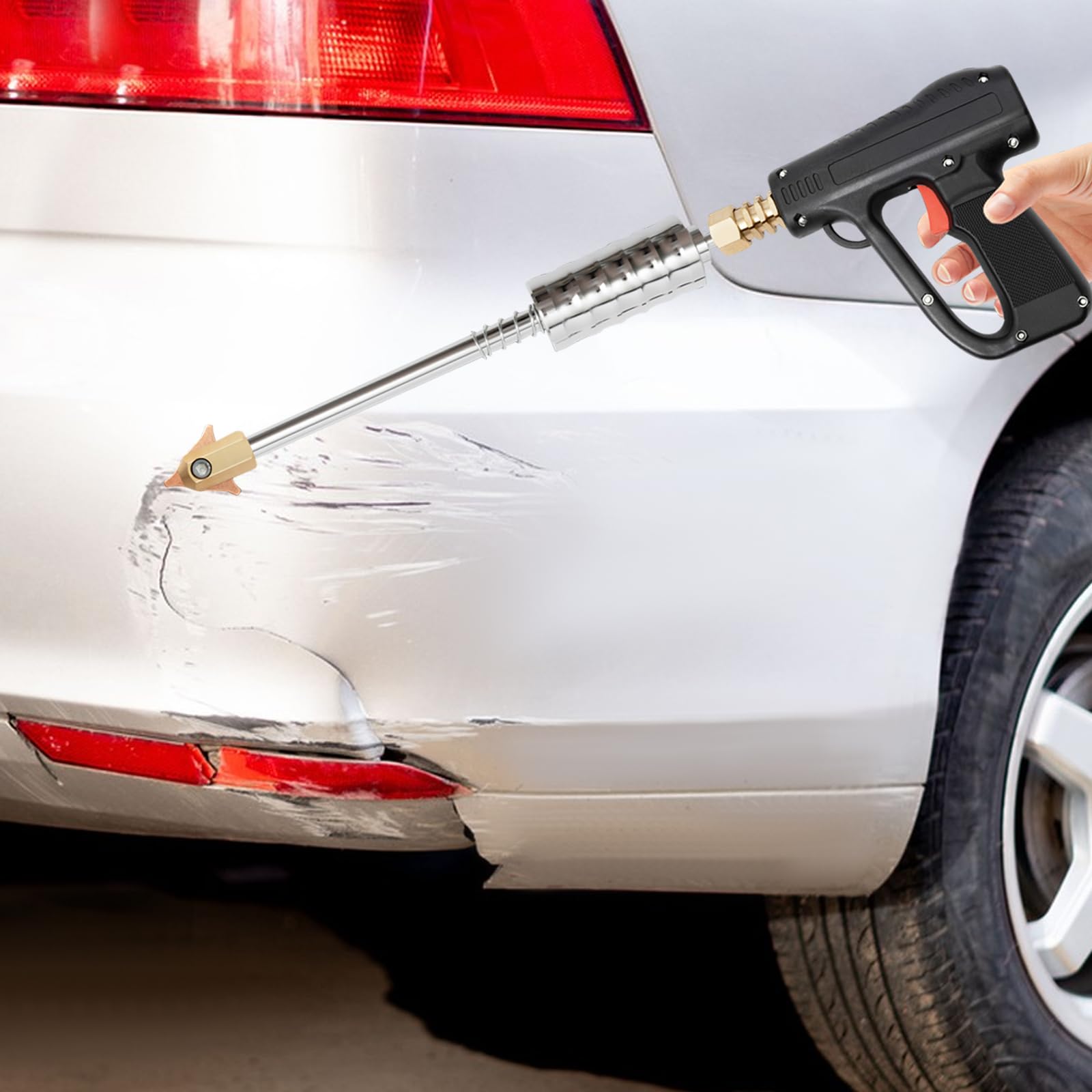 Kit di riparazione per ammaccature auto, set di attrezzi per la riparazione della carrozzeria, spotter saldatrice senza verniciatura, per officina, garage, casa, 86 pezzi con martello di trazione