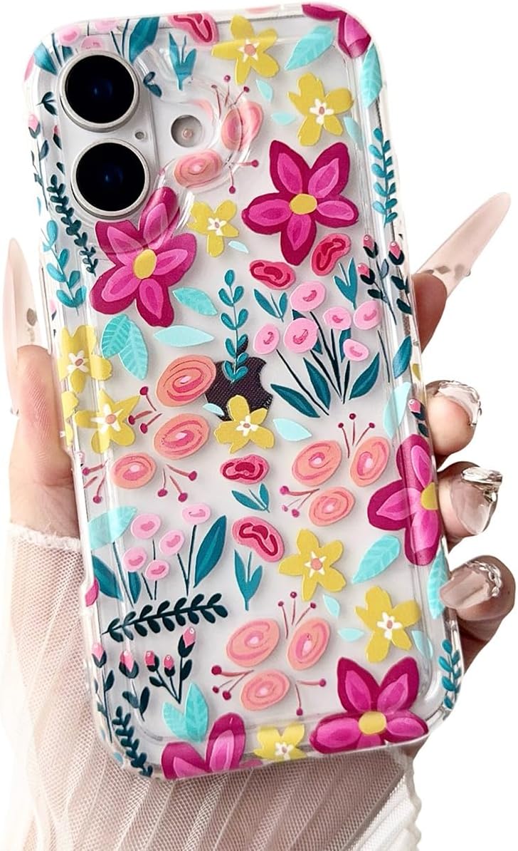for iPhone 17 Case, TPU, Drop Protection, Flower