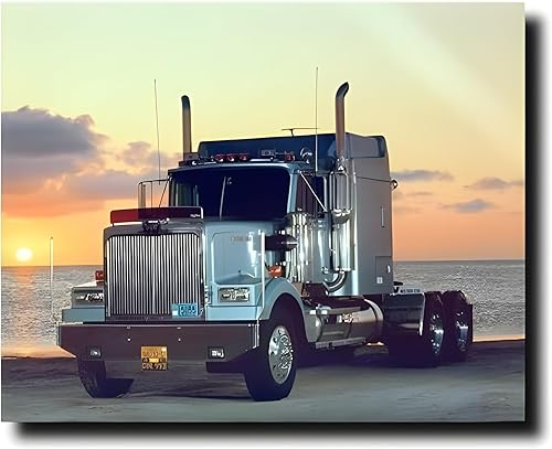 Póster impreso para pared, diseño de camión con texto en inglés Big Rig Transportation (16 x 20 pulgadas)