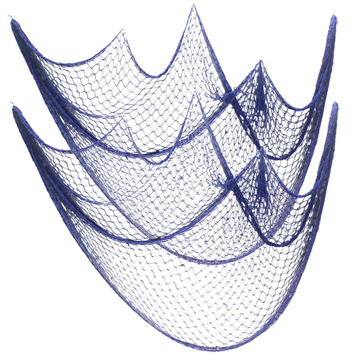 Filets de pêche décoratifs muraux bleus lot de 2 en coton tressé robuste