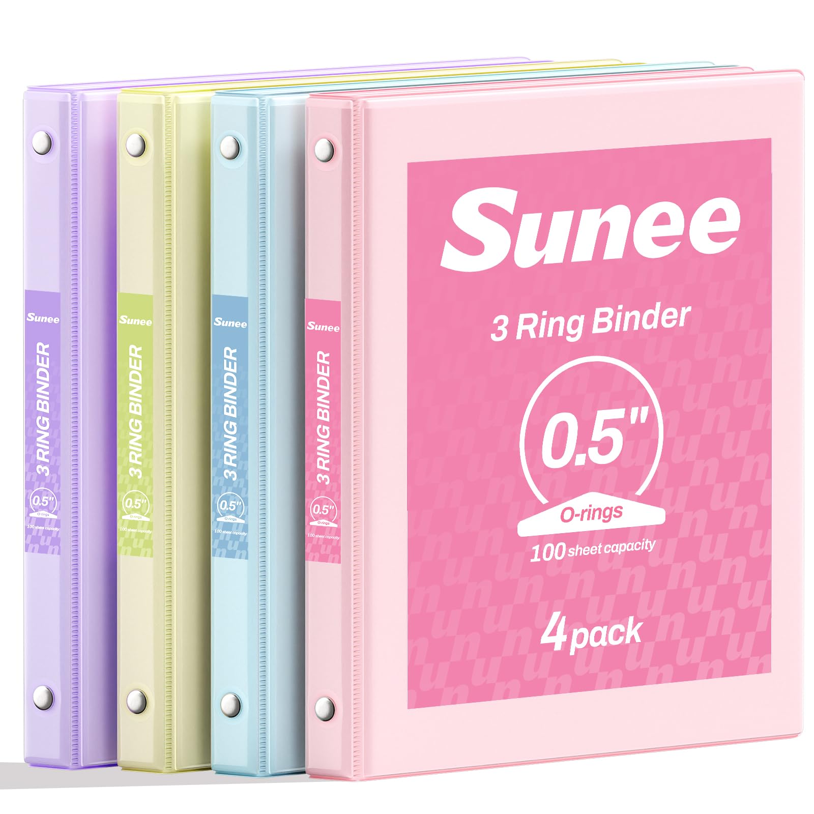 Photo 1 of SUNEE 1/2 Inch 3 Ring Binders (4 Pack)