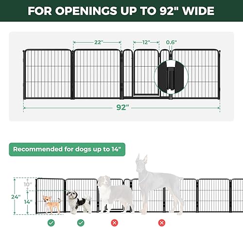 Miniatura 95 de FXW Puerta para perros extra ancha diseñada para uso en interiores, ancho ajustable de hasta 165 pulgadas de ancho (40 pulgadas de alto, 6 paneles