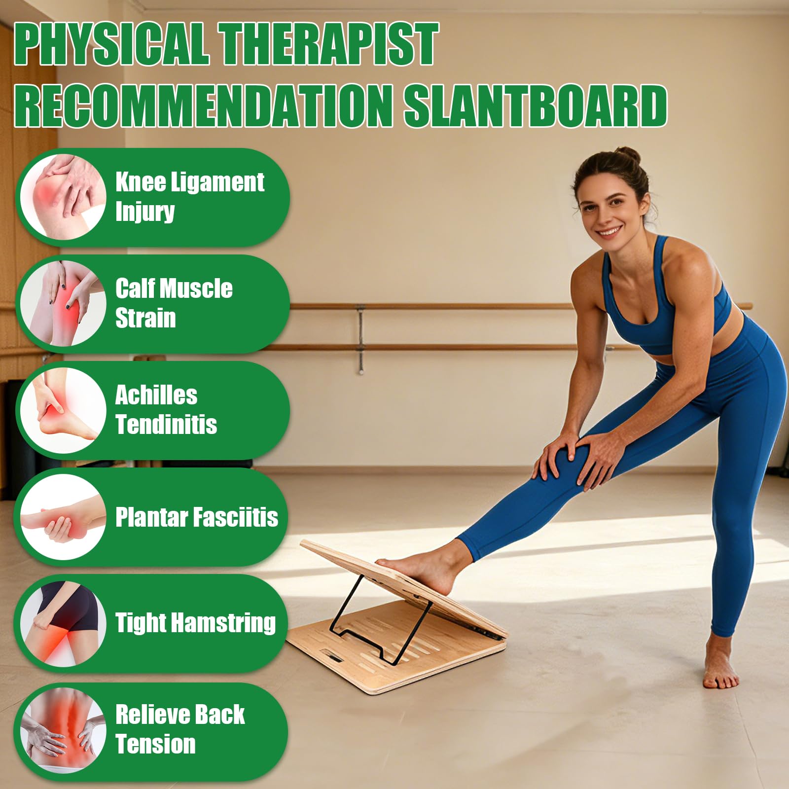2 in 1 Tavoletta Propriocettiva & Tavola Inclinata in Legno | Balance Board Professionale, Slant Board 12 Angoli Regolabili, Antiscivolo Pieghevole, Interno Esterno Adulti Anziani Bambini