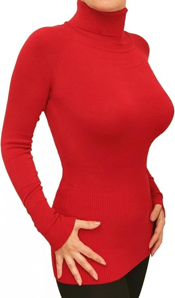 Blue Banana Womens Turtle Neck Long Sleeve Clingy Sweater