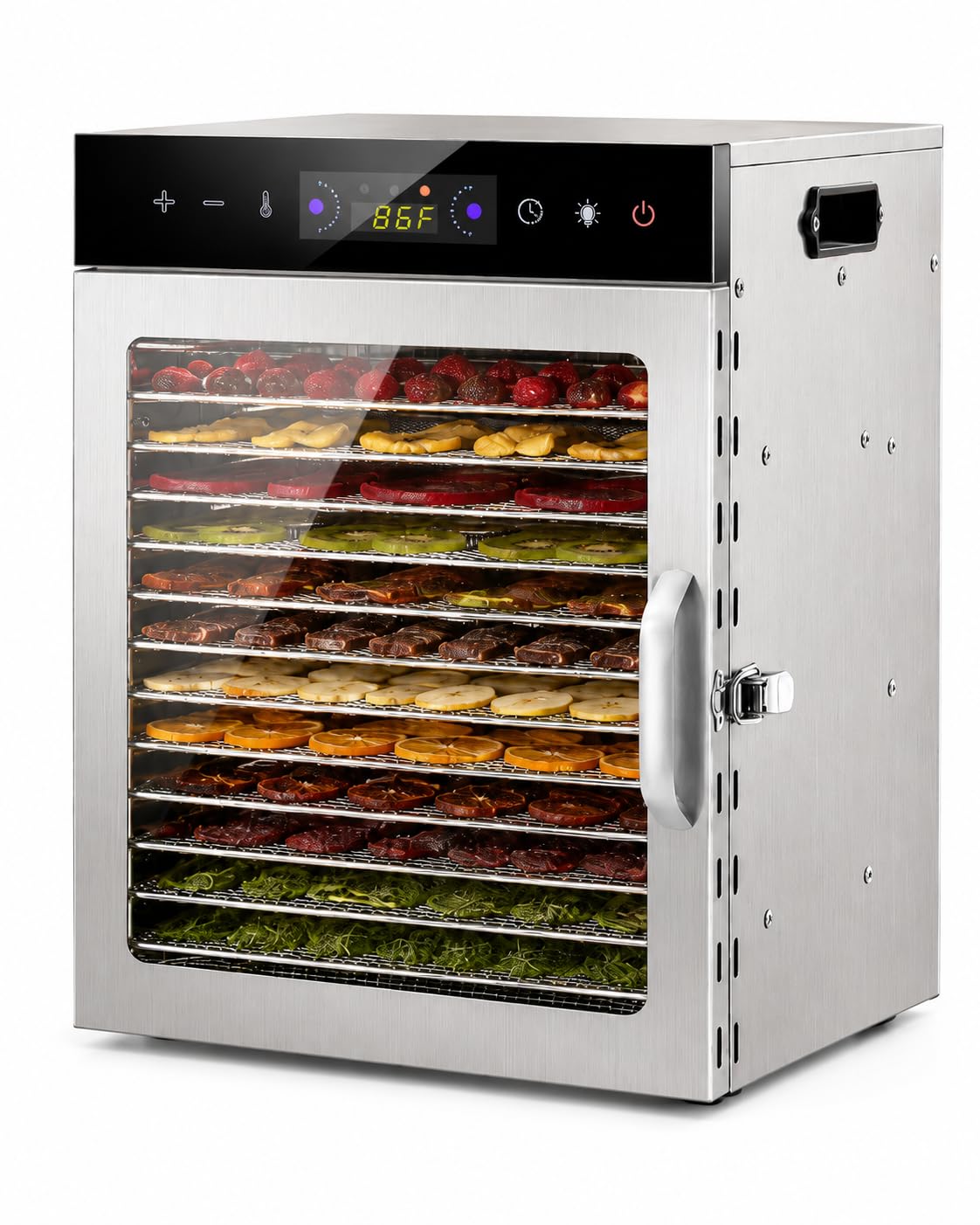 Deshidratador Alimento 12 Bandejas Temperatura Y Temporizador Ajustable
