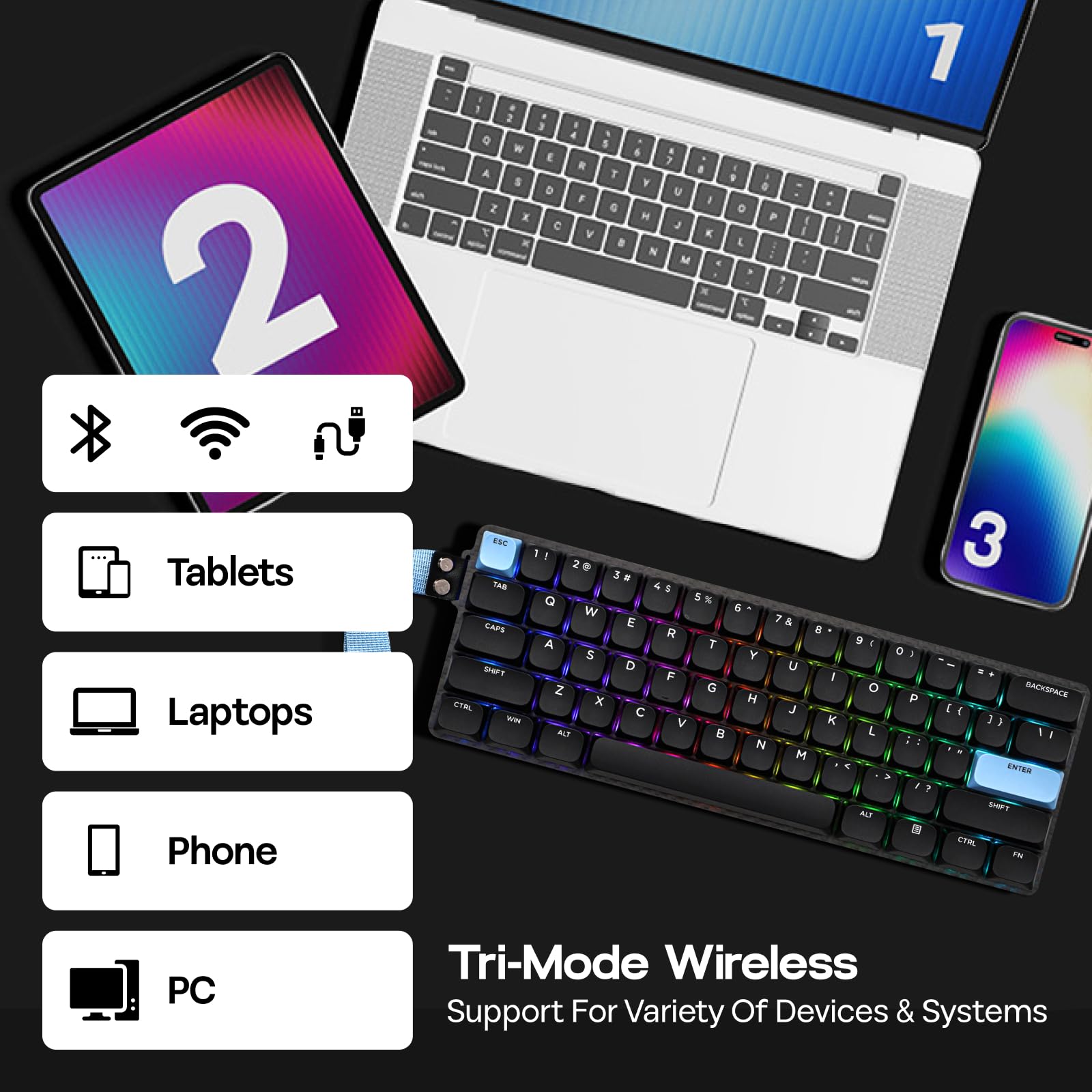 Amazon.com: EPOMAKER Carbon60 QMK/VIA Wireless Mechanical Keyboard