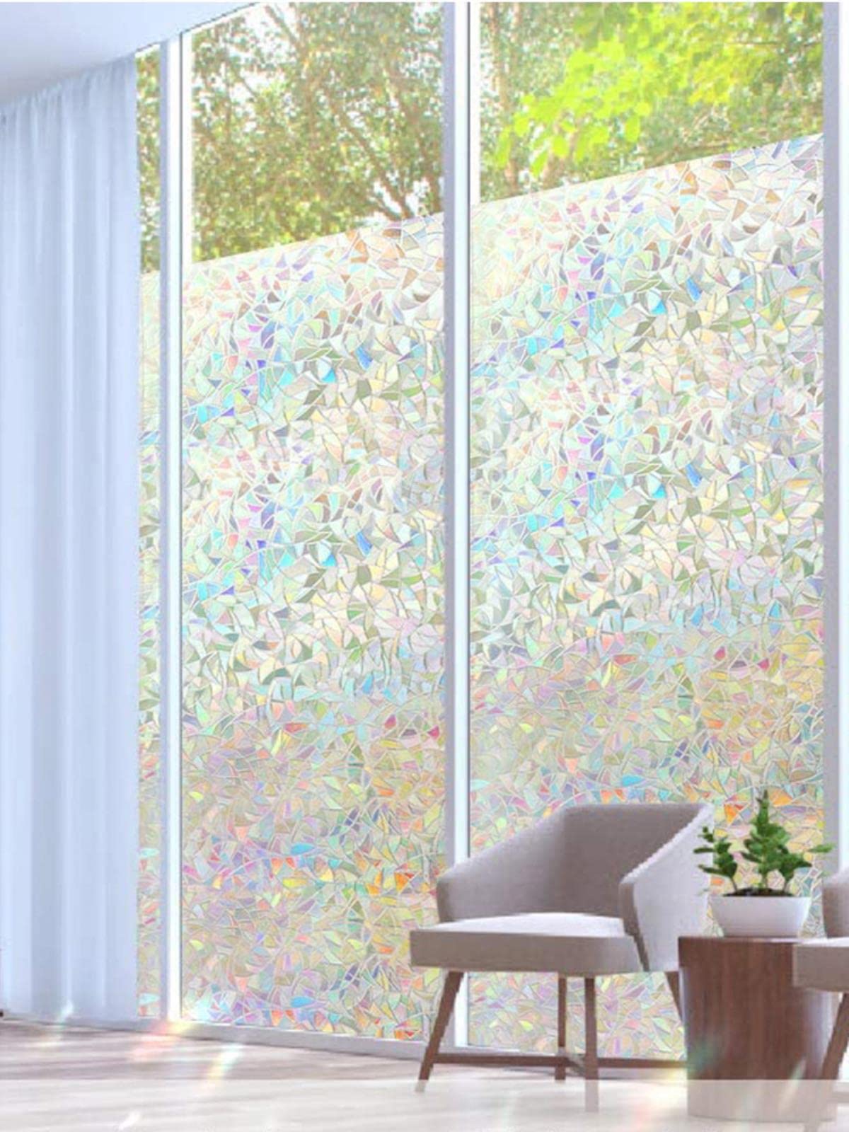 Pellicola per vetri per la privacy pellicola per finestre con motivo arcobaleno smerigliato pellicola statica anti UV nessuna colla richiesta cm | Leroy Merlin
