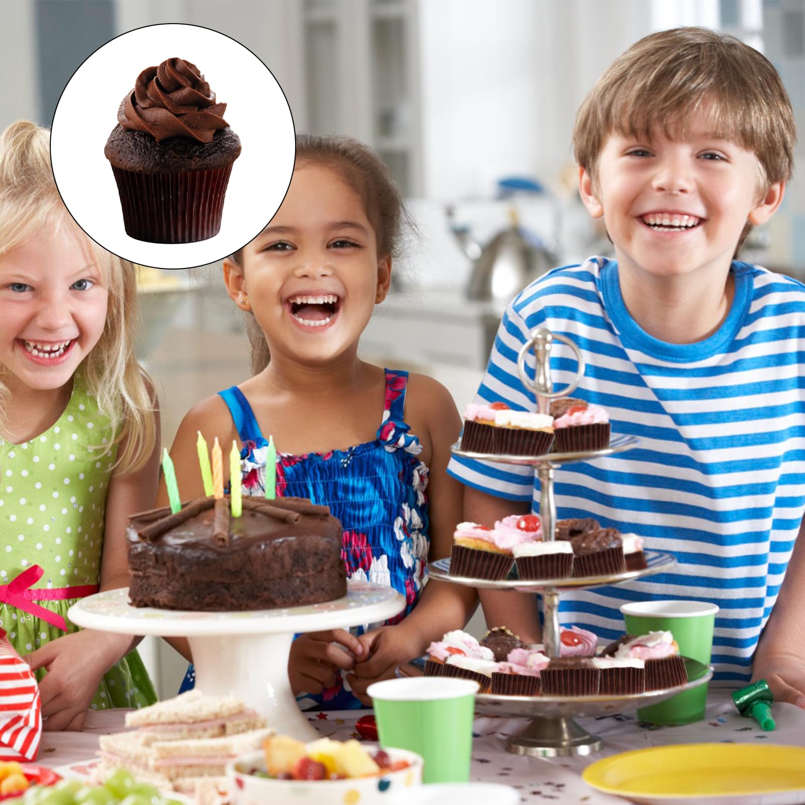 Lot De 600 Caissettes Muffins Papier Arc-en-Ciel - 5x6.8cm - Pour Cupcakes, Pâtisserie - Fête, Anniversaire