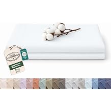 Royale Linens 100% Organic Cotton Full Size Flat Sheet Only - Percale Top Sheets - Full Flat Sheet Sold Separately - Lightweight & Super Soft 100% Cotton White Bed Sheets Only 81" x 96", White