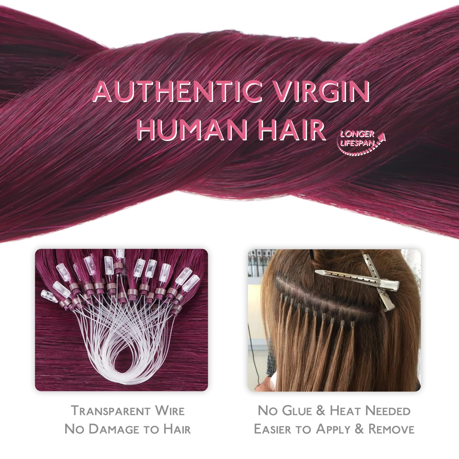 WENNALIFE Micro Rings Hair Extensions Real Human Hair - Image 4