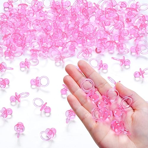 50 mini chupones para juegos de baby shower para niñas, lindos chupetes de 1.25 pulgadas, chupete acrílico a granel para dispersión de mesa de