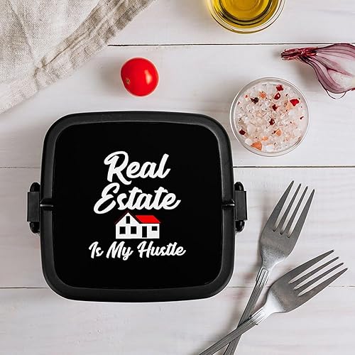 Miniatura 8 de Real Estate is My Hustle - Lonchera Bento de doble capa para adultos, a prueba de fugas, contenedores de viaje con cuchara para comida caliente en