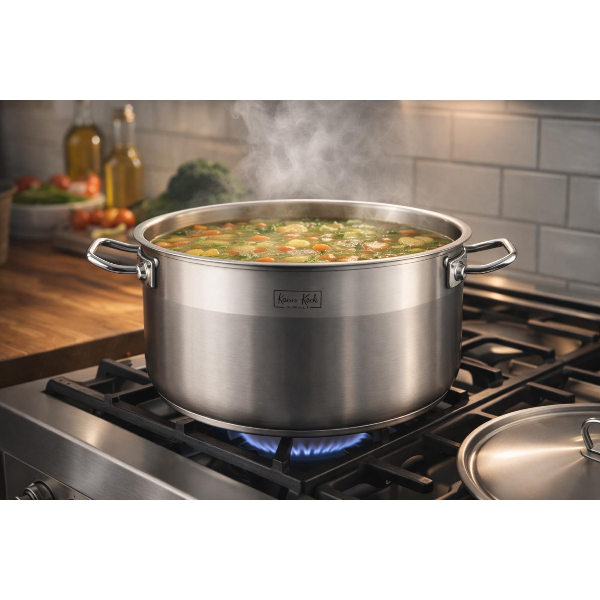 Premium Kochtopf 32cm mit Deckel – 12,8L Großer Suppentopf aus 18/10 Edelstahl – Induktionsgeeignet, Spülmaschinenfest – Profi-Kasserolle mit Kapselboden für gleichmäßige Wärmeverteilung
