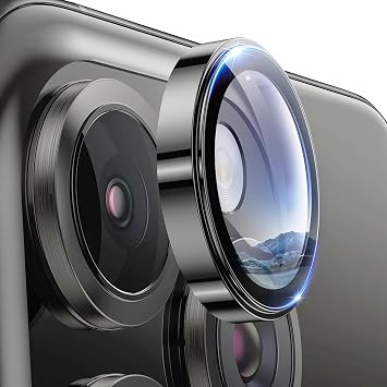 Minesk iPhone 15 Pro - 15 Pro Max / 14Pro - 14ProMax Modellerinin Tümüne Uyumlu Alüminyum Alaşım Çerçeveli ve 9H Sertliğinde Temperli Camlı Lens Koruyucu (Safir Uzay Gri)