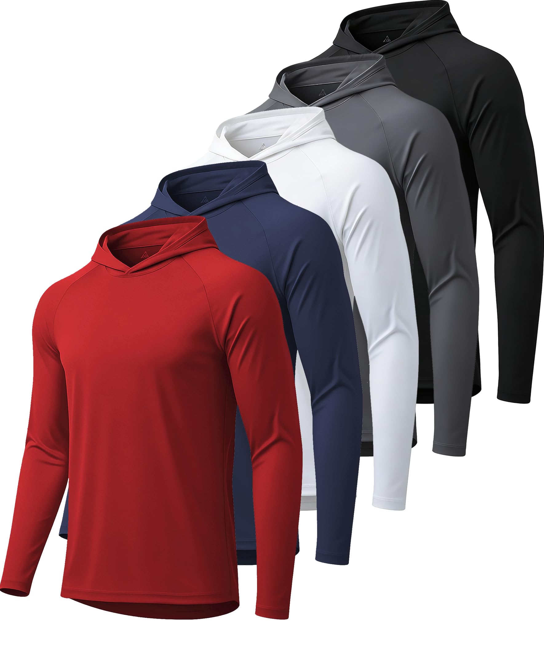 5 Pack Mens UPF 50+ Sun Protection Hoodie Long Sleeve UV SPF Fishing Shirts Lightweight Running Rash Guard Sun Shirt-image-46