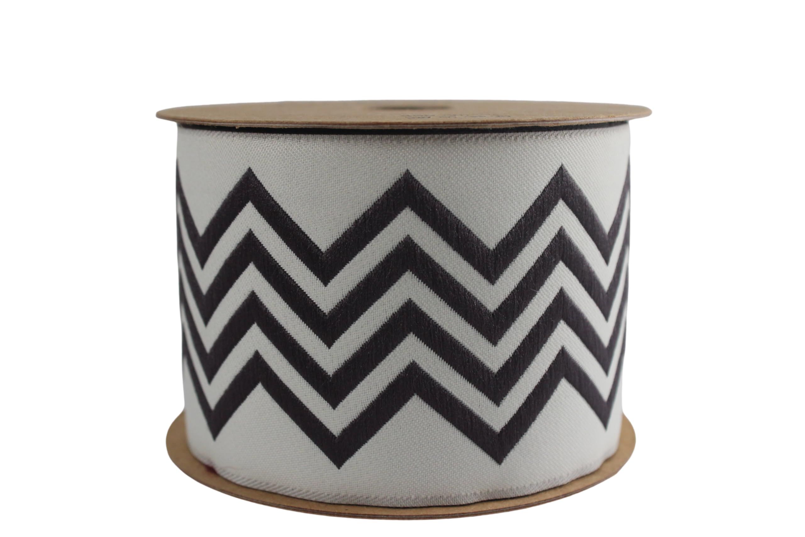 Ruban jacquard brodé haut de gamme en zigzag gris foncé pour rideaux