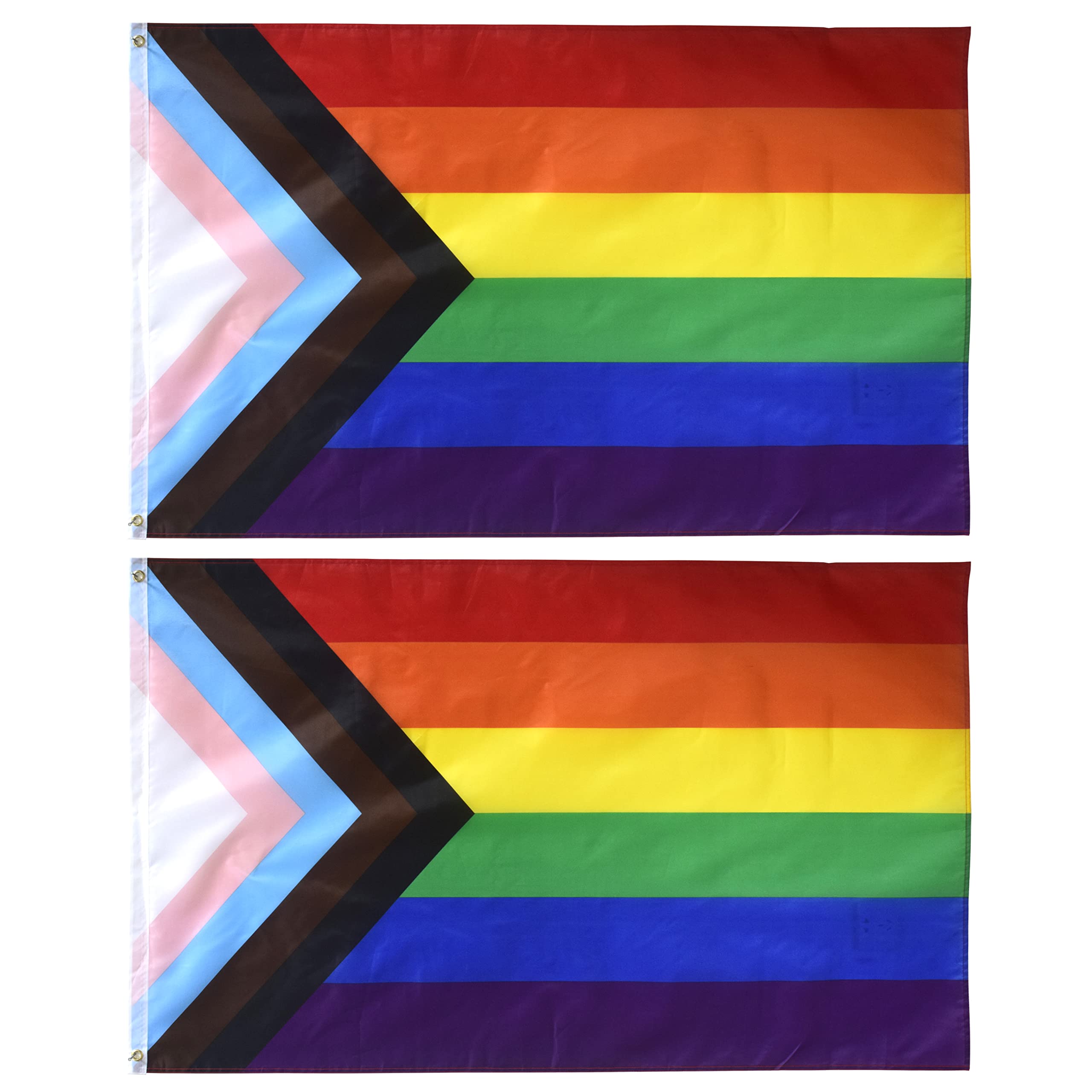 Progress Pride Flag 3x5 Fts-Progress Rainbow Banner-Progress Pride flag for wall-Pack of 2