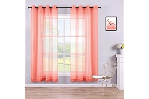KOUFALL Coral Curtains: Sheer Elegance for Girls' Bedrooms