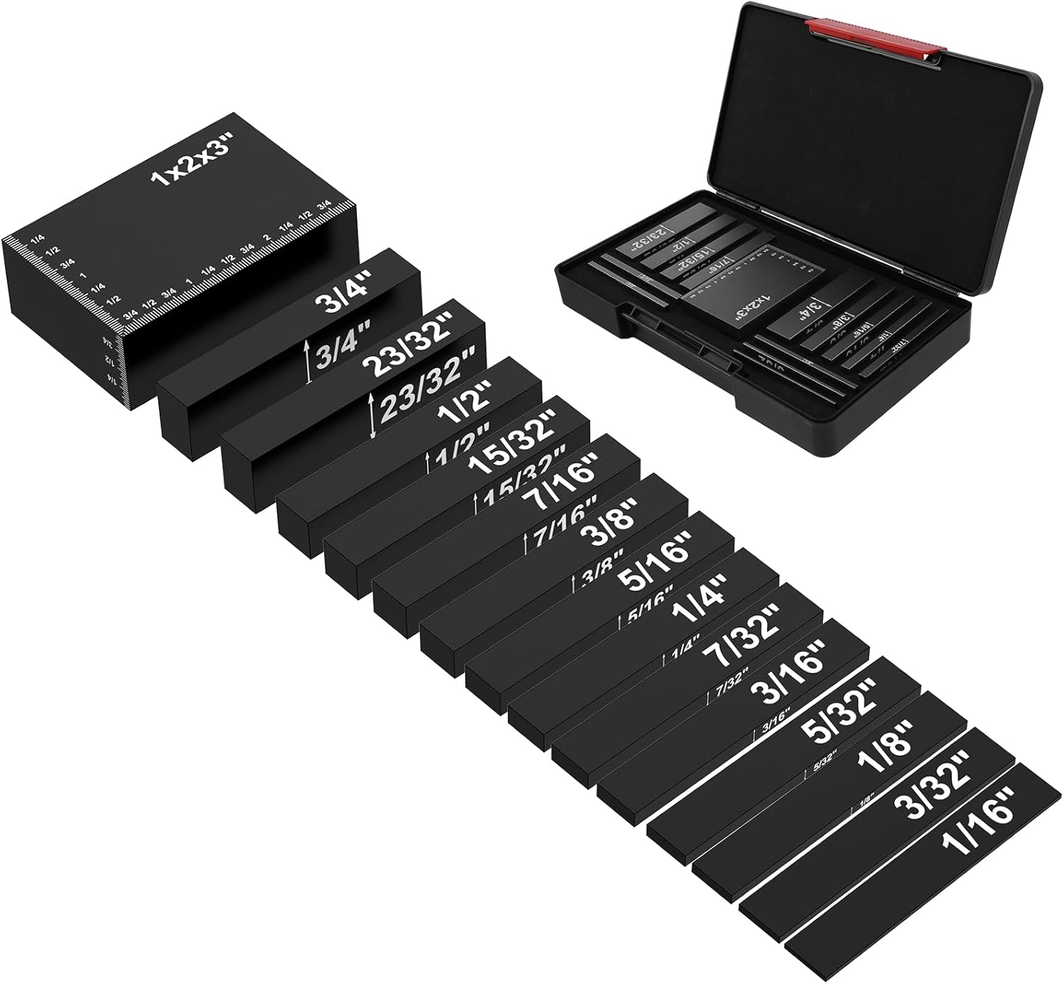 15Pcs Setup Blocks Height Gauge Set, Height Gauge Blocks with Size