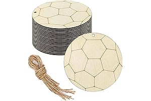 20x Unfinished Wood Soccer Crafts for DIY Soccer Party Decorations