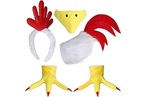 Womens Chicken Costume, Funny Animal Cosplay Halloween Party Rooster Chicken Accessories Set