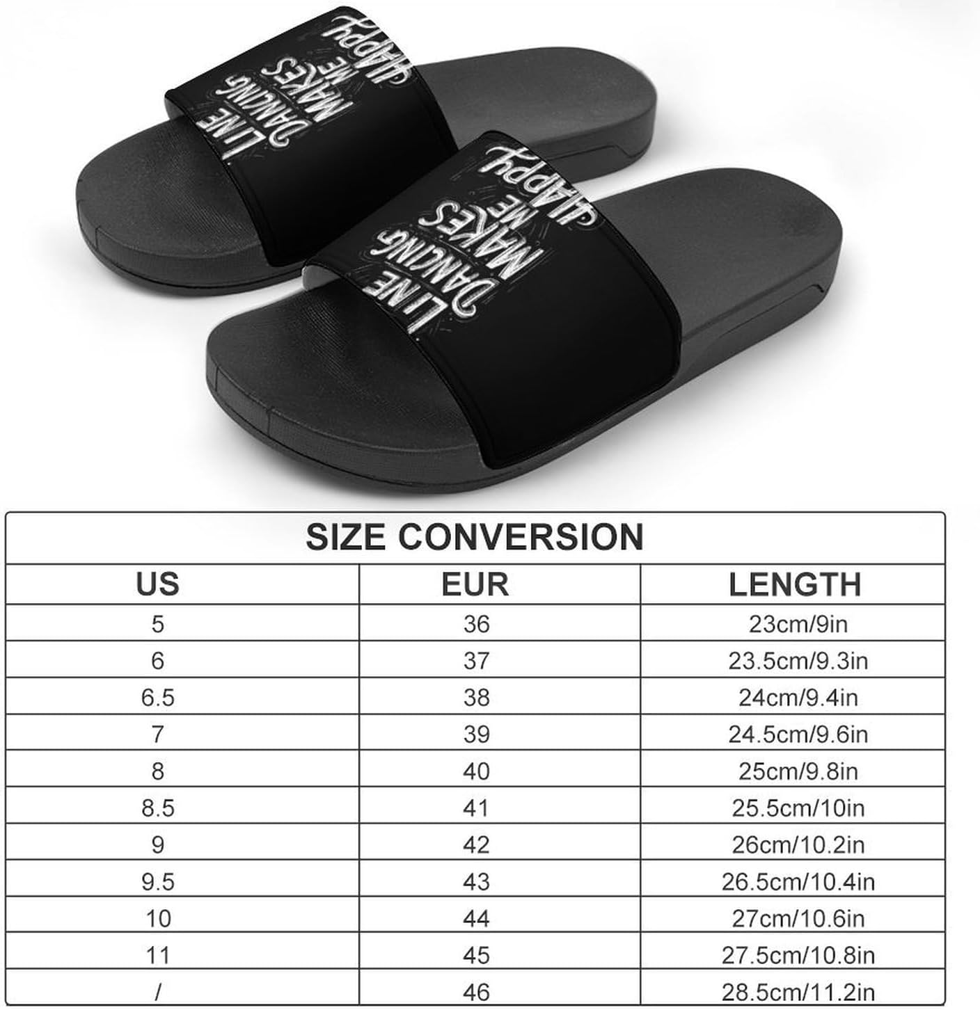 Line Dancing Makes Me Happy Men's Slippers Casual Non-Slip Slide Sandals Beach Bathroom Shower Shoes for Women