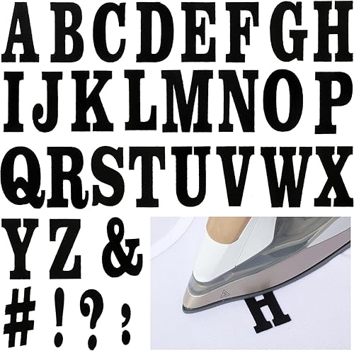 Outus 279 letras navideñas termo-adhesivas de 2 pulgadas, letras de transferencia de flocado de la A a la Z, calcomanías para calcetines de Navidad,